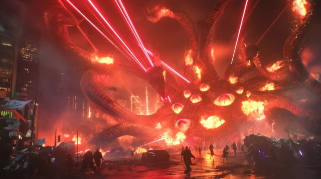 Medusa Unleashes City Destruction