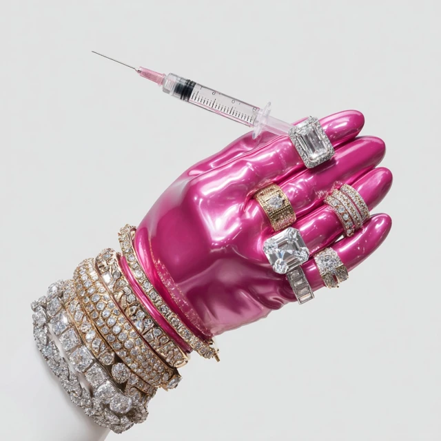 Glamorous Hand Diamonds Syringe Luxury Jewelry Photo