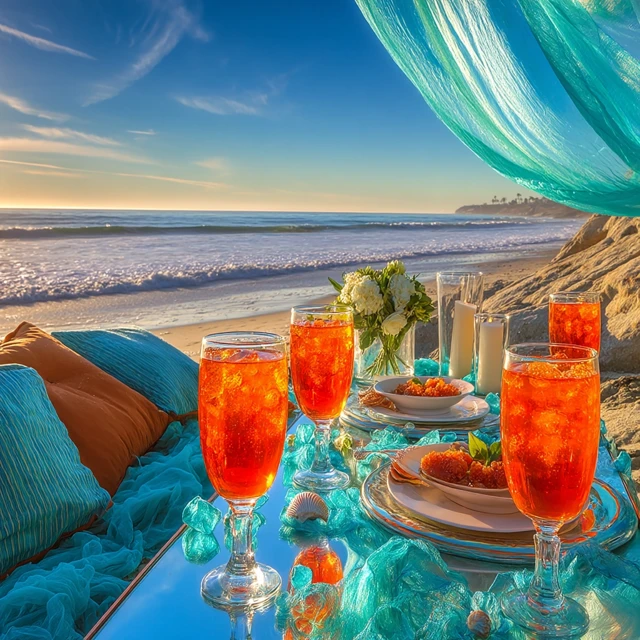 Boho Chic Beach Picnic Sunset Celebration