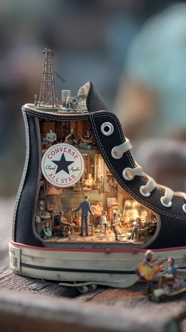 Converse Sneaker Diorama Urban Hideout Miniature World