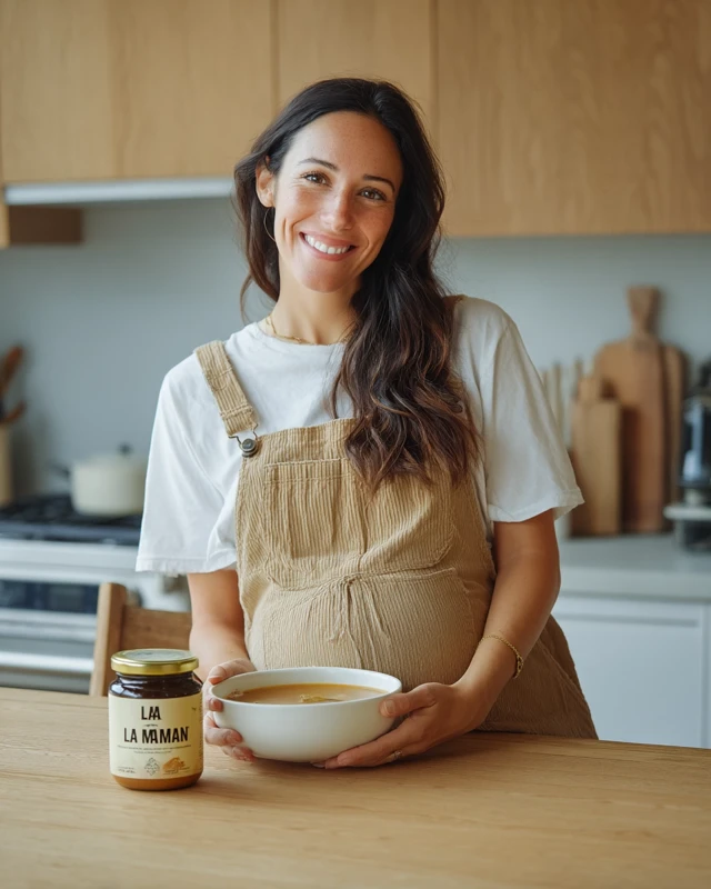 Pregnant Woman in Kitchen Advertising Campaign