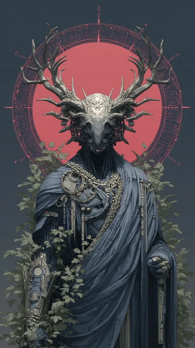 Cyberpunk Oracle Dark Fantasy Art Design