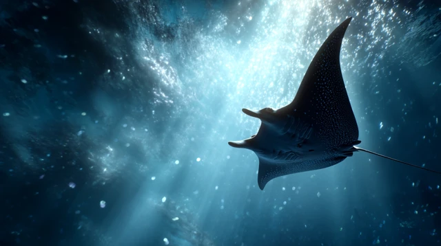 Majestic Stingray Underwater Cinematic Scene