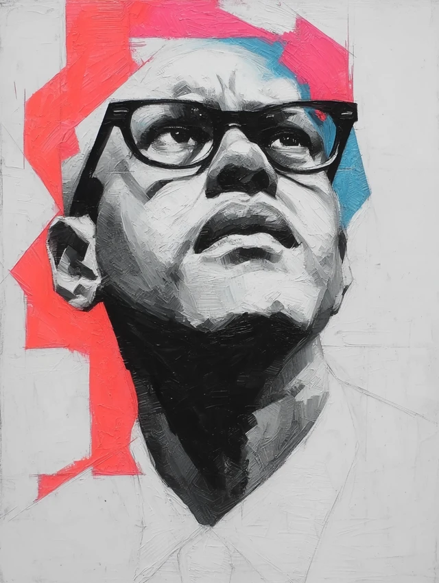 Stencil Portrait Art with Bold Colors