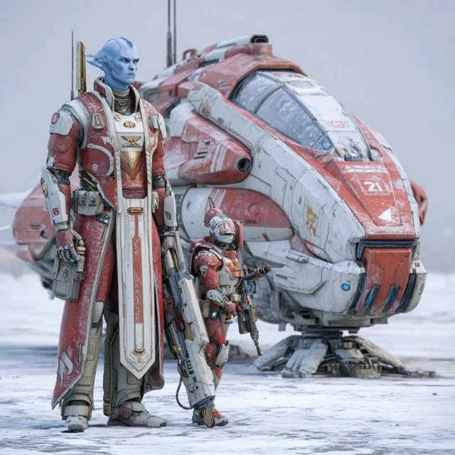 Shas''o Kelnar Starblade T''au Commander in Kryvash SciFi