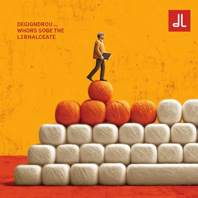 Wool Keyboard Illustration with a Man