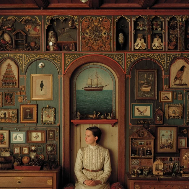Vintage Faroe Island Bedroom: Folk Art and Nautical Theme