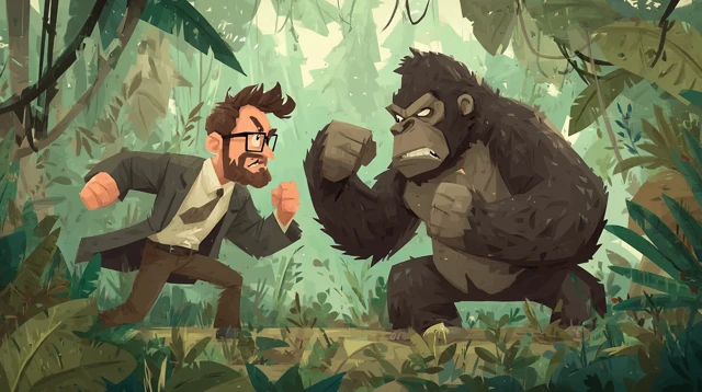 Hipster Men vs Gorilla Painting