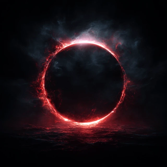 Evil Solar Eclipse in Red and Black