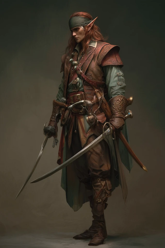 Elven Swashbuckler Dungeons and Dragons Fantasy Art