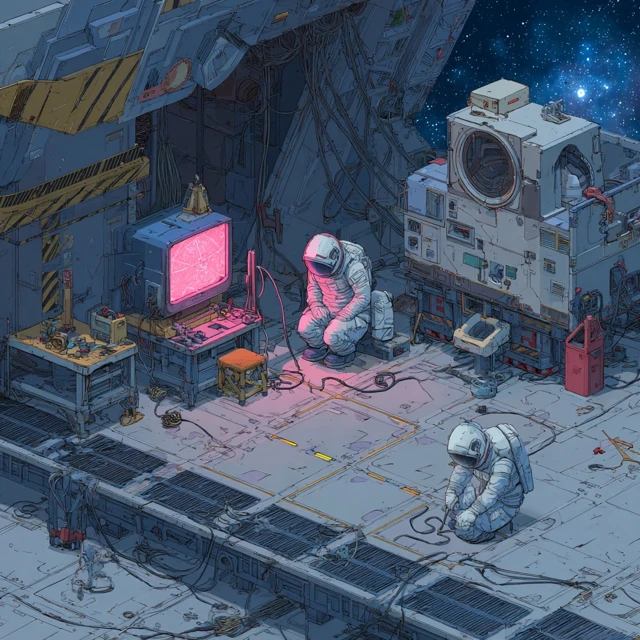 Space Station Welding Astronauts