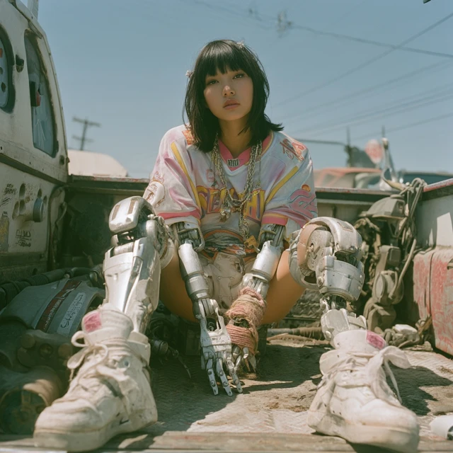 Cyborg Girl in LA Car Park Tim Walker Inspired