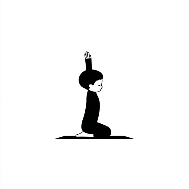 Minimalist Child Yoga Pose Illustration
