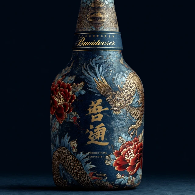 Budweiser Bottle Oriental Aesthetic Design
