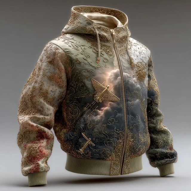 Surrealist Airplane Bomber Jacket Outerwear Fashion