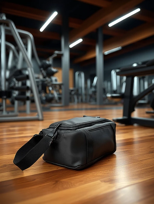 Gym Bag on Wooden Floor