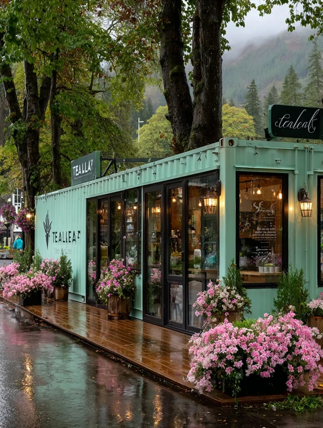 Tealeaf Cafe in Mountains Tea Garden Atmosphere