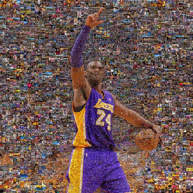 Kobe Bryant Mosaic Celebrating Victory Basketball