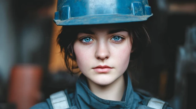 Teenage Girl Portrait Security Workwear