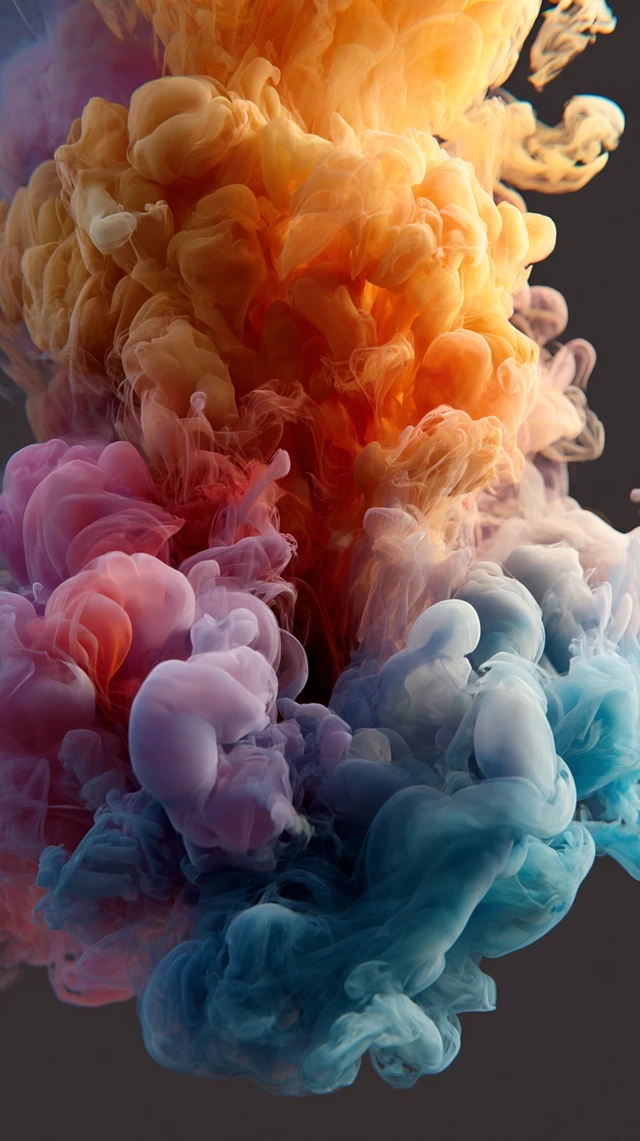 Colorful Smoke Abstract Art on Black Background