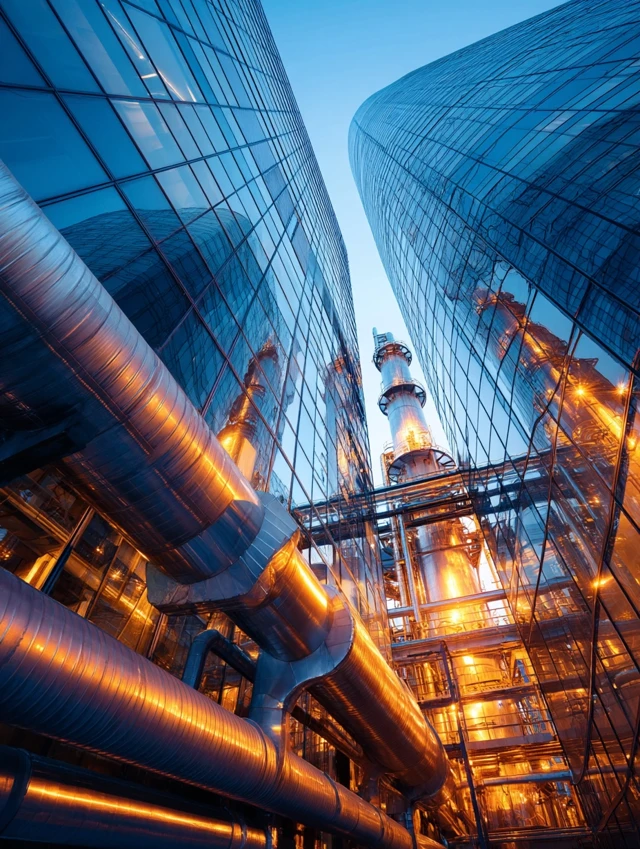 Modern Glass Building Reflecting Industry