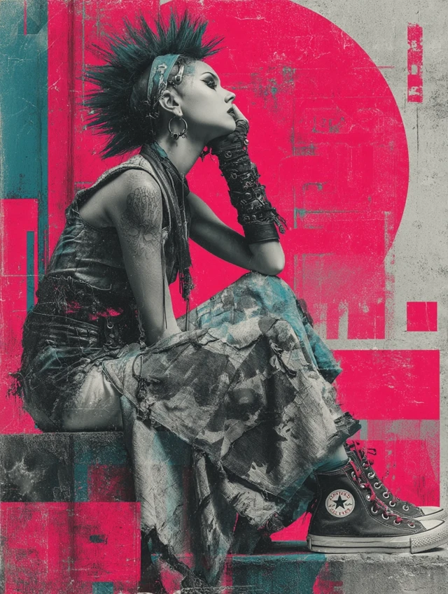 Punk Gothic Girl Abstract Art