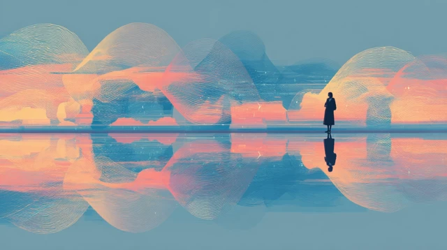 AI Reflection Minimal Art with Pastel Tones
