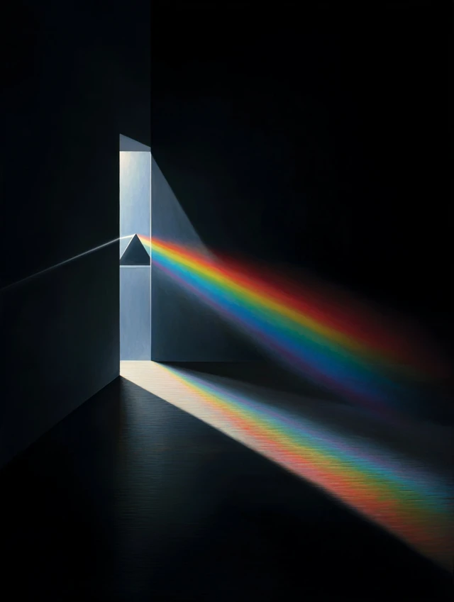Light Spectrum Through a Prism Minimalist Art