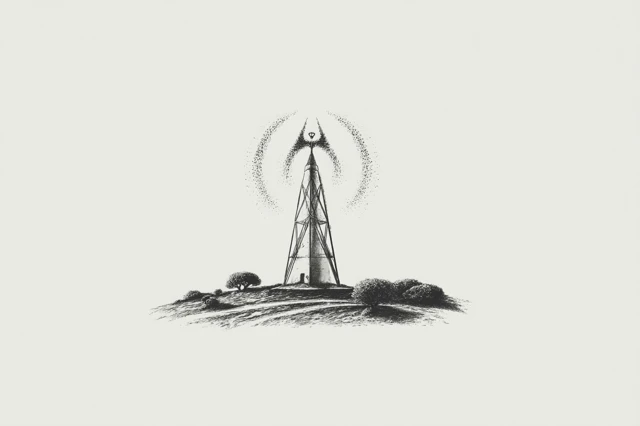 Minimalist Frontier Outpost Icon Vector Art