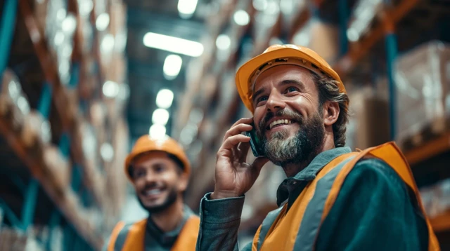Warehouse Workers Smiling and Working