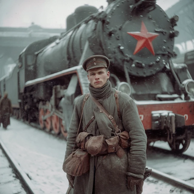 Red Army Soldier in Soviet Union 1940s