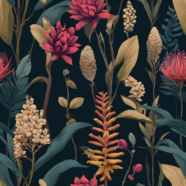 Botanical Flower Pattern Floral Design Illustration