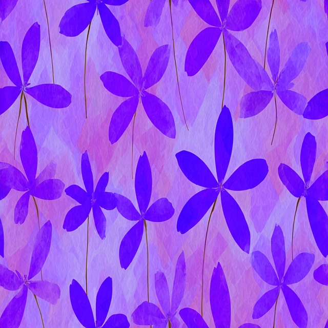 Watercolor Floral Pattern Purple Lilac Flowers