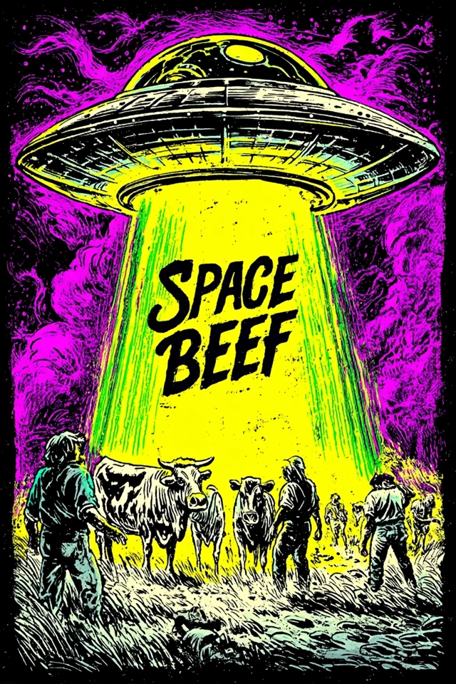 Space Beef: Retro Sci-Fi Comic Cover