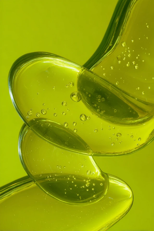 Abstract Gel Texture Photography Green and Glossy
