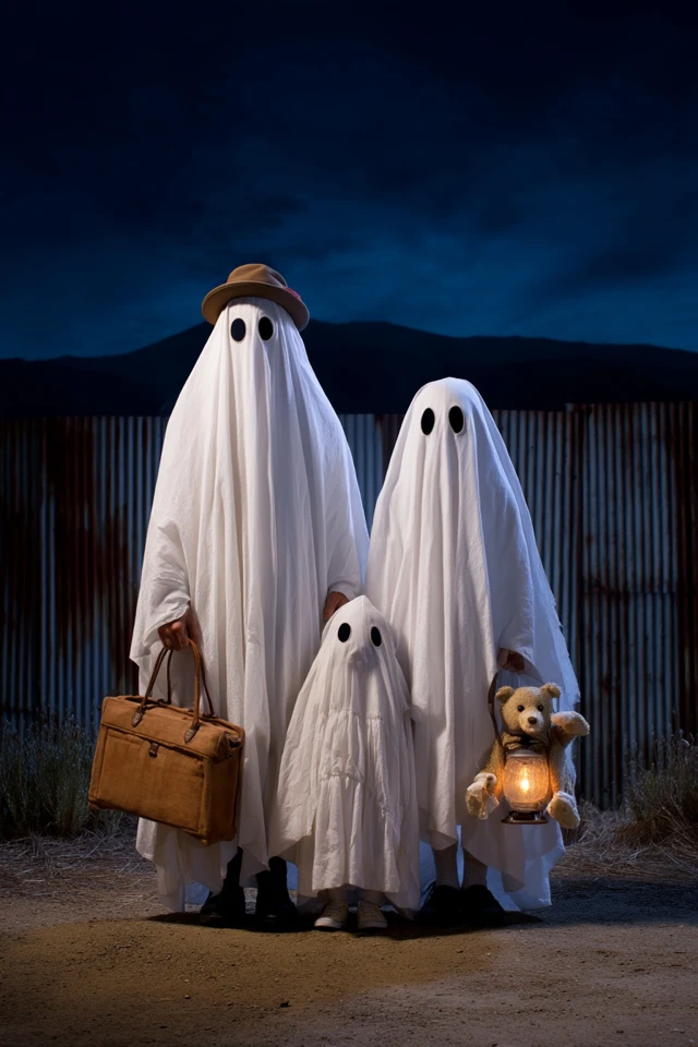 Spooky Halloween Family Photo Ghosts