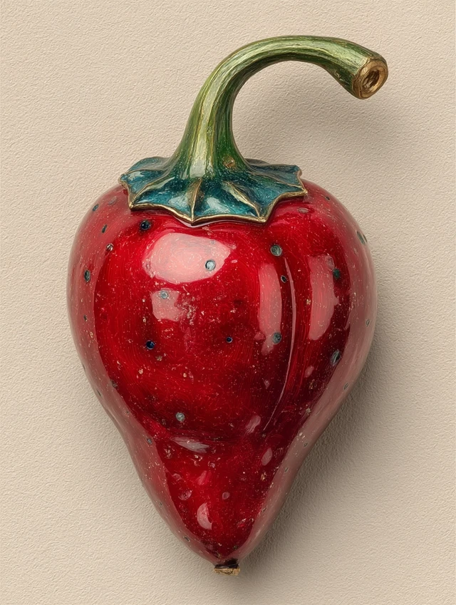 Hyper Realistic Stomach Chili Pepper Art
