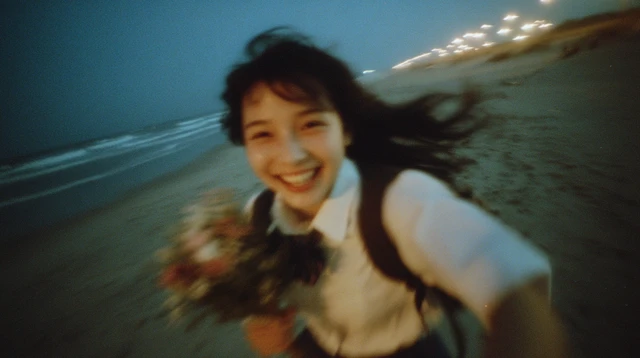 Joyful Beach Run Film Photo School Uniform