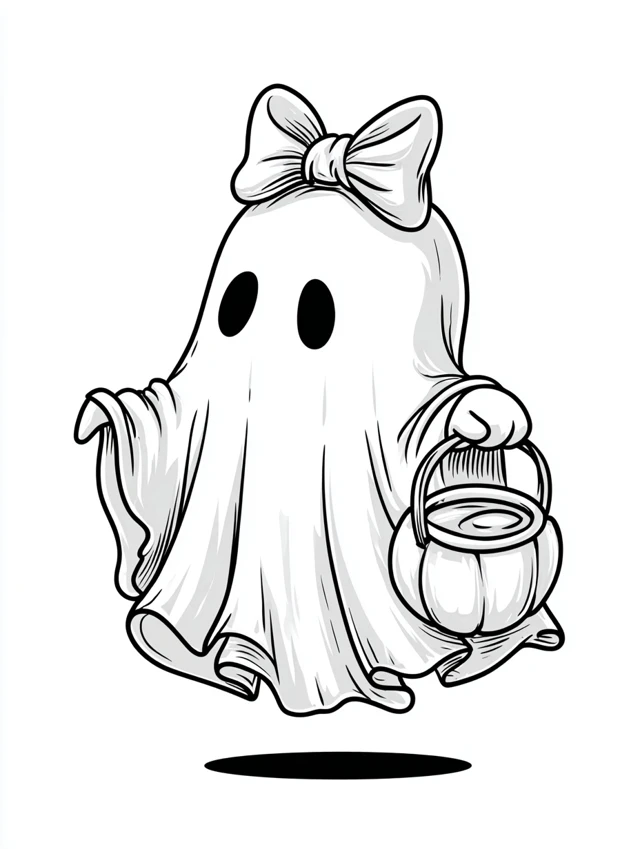Cute Ghost Illustration Halloween Cartoon