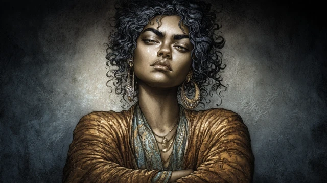 Young Indian Woman Drying Hair Illustration Art