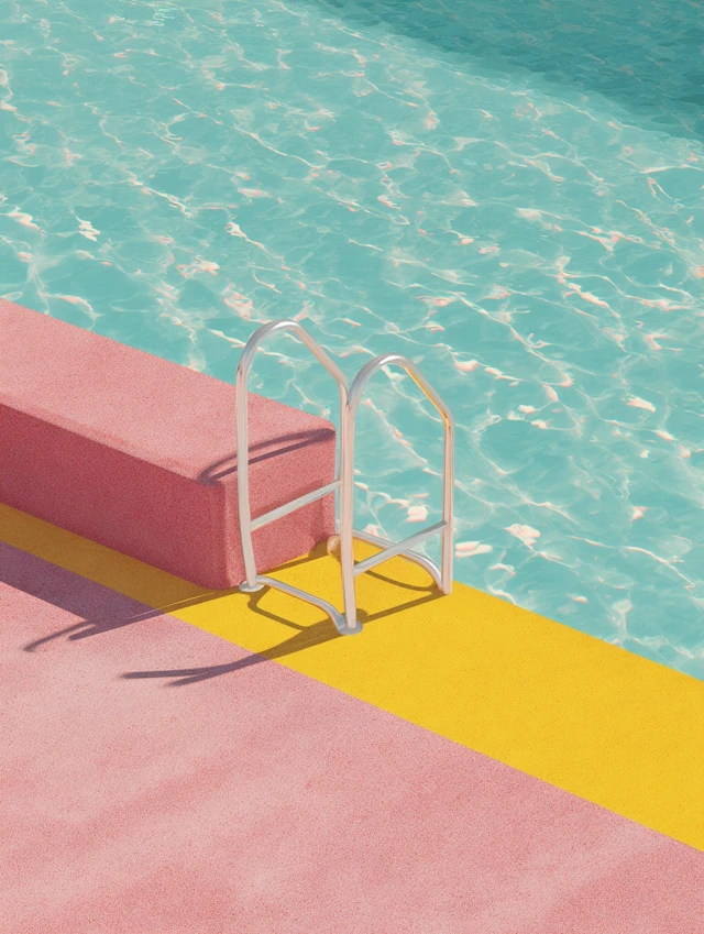 Retro Poolside Illustration Summer Vibes