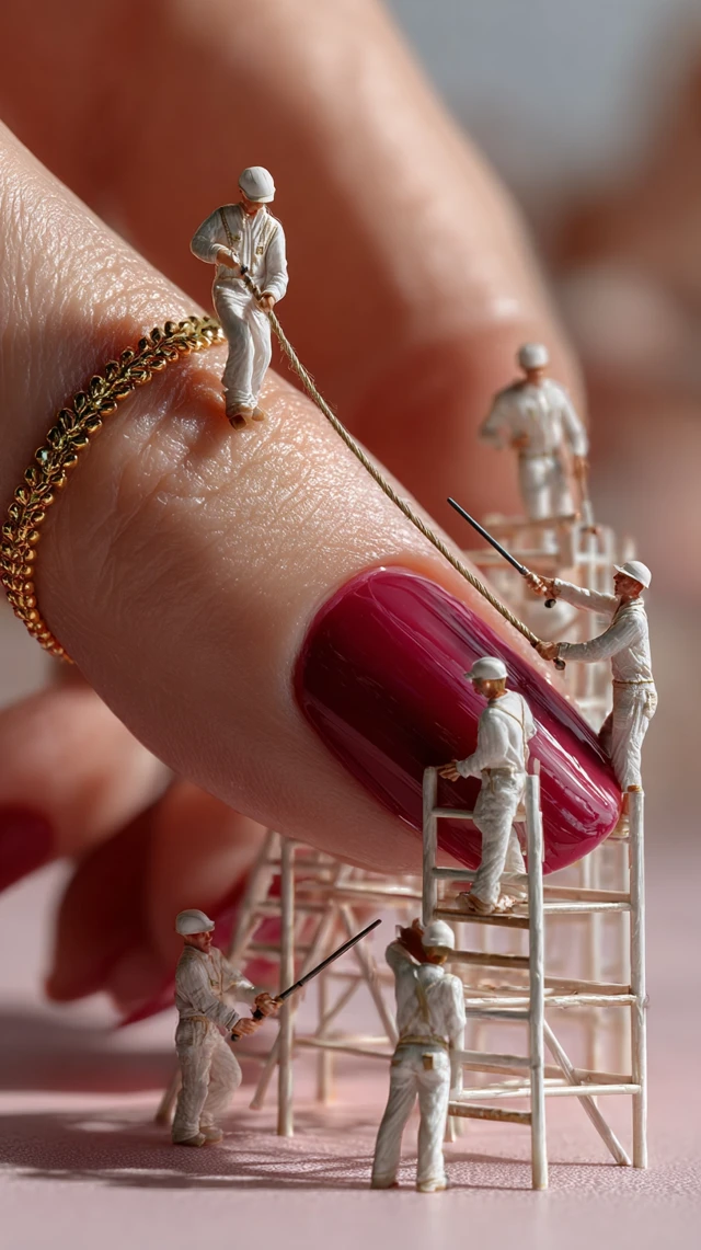 Macro Photography Miniature Nail Polish Workers