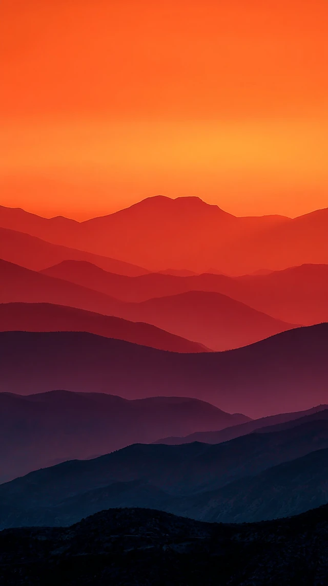 Orange Sunset Mountains High Definition Photography