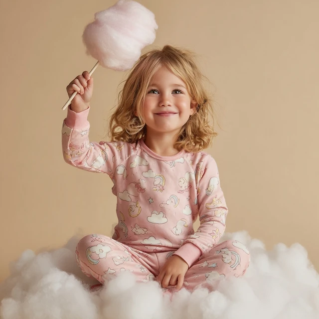 Cute Girl with Cotton Candy on Cloud Photography