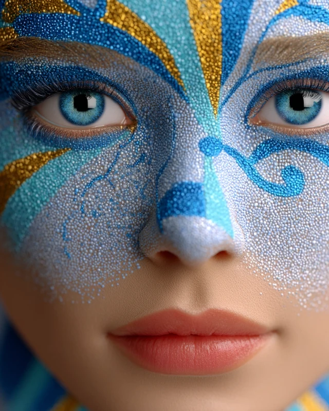 Blue Face Art Hope and Empowerment