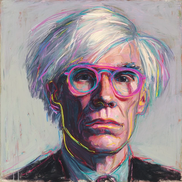 Andy Warhol Painting Neon Portrait Art