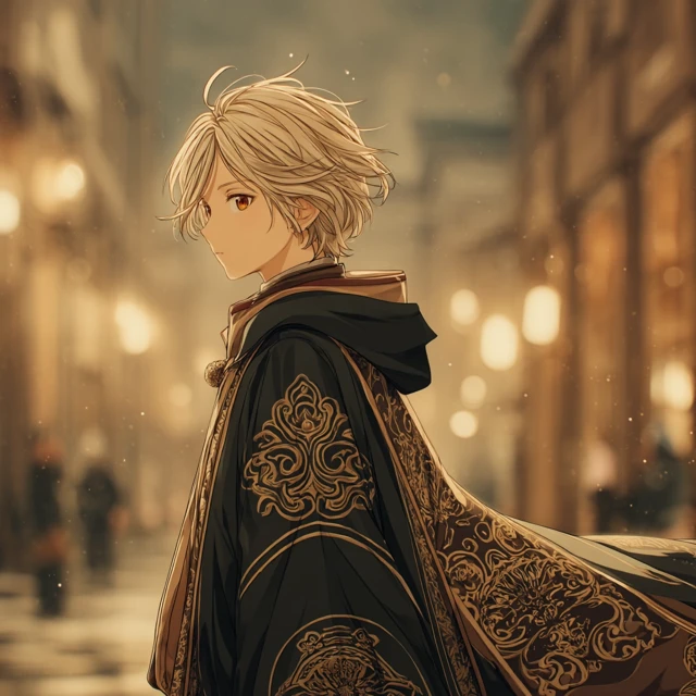 Anime Boy in Victorian London Kyoto Animation Style