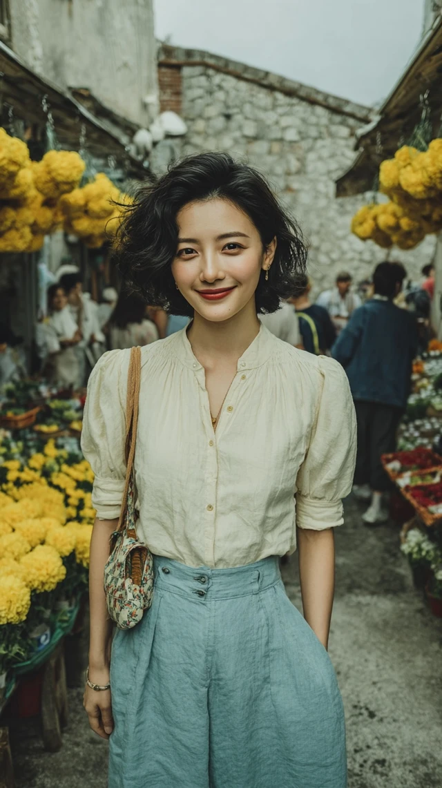 Snow White in Flower Market Portrait
