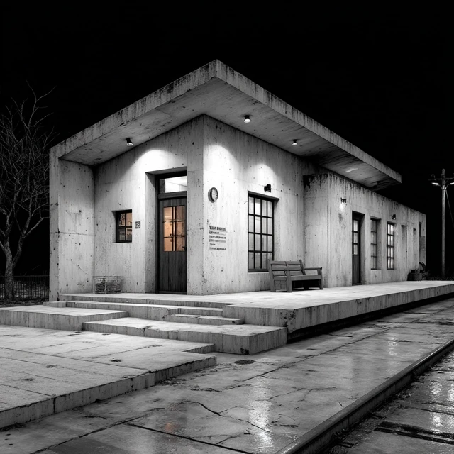 Soviet Concrete Train Station - Architectural Design