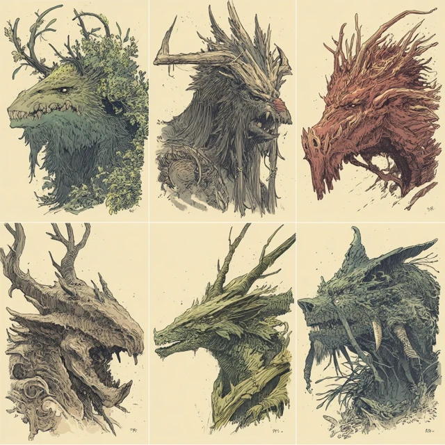 Epic Fantasy Beasts Dragons and Monsters in Winter Landscapes